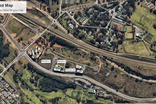 Zoned and proclaimed land in secure park zoned for offices. Coverage 40%, height 6 ...