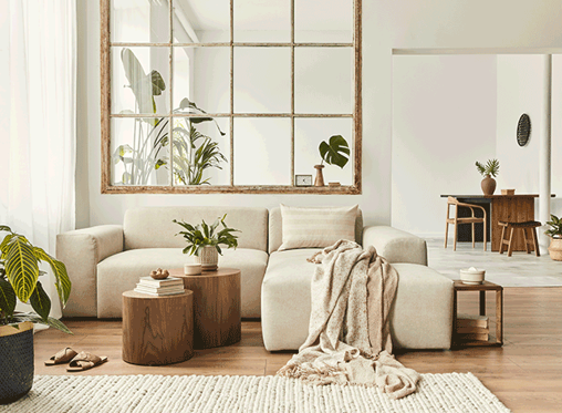 Warm your home using earthy tones and organic materials 