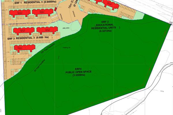 Approved for residential 3; 102 sectional title units
PLUS, educational (Child care for 200 Children)
Situated near the Akasia High ...