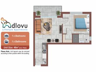 1 Bedroom 1 Bathroom Large