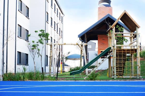 The development includes secure play areas, braai facilities and a mini basketball ...