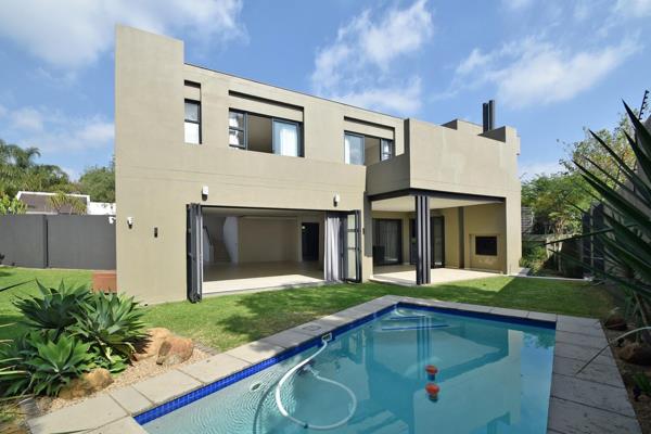 Architecturally designed, double storey with great finishes and flowing rooms out to the patio, garden, and pool.

Well designed with ...