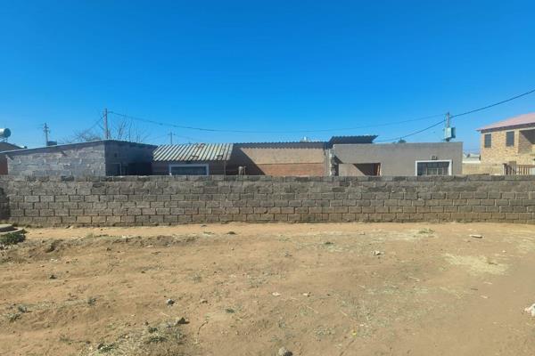 RDP with 3 bedrooms, kitchen and dining, bathroom with a big room walled and gated.