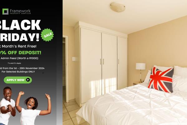 Black friday sale: 50% deposit | 1st month&#39;s rent free and no admin fees worth r1000 ...