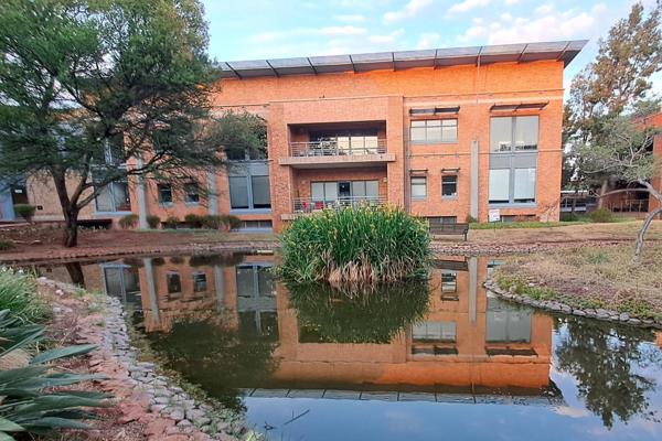 This first-floor office space for lease in Die Hoewes, Centurion, features an open-plan layout with a boardroom, glass-walled office ...