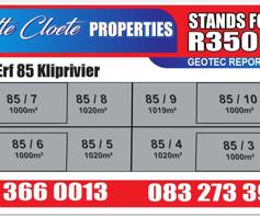 Vacant Land / Plot for sale in Kliprivier