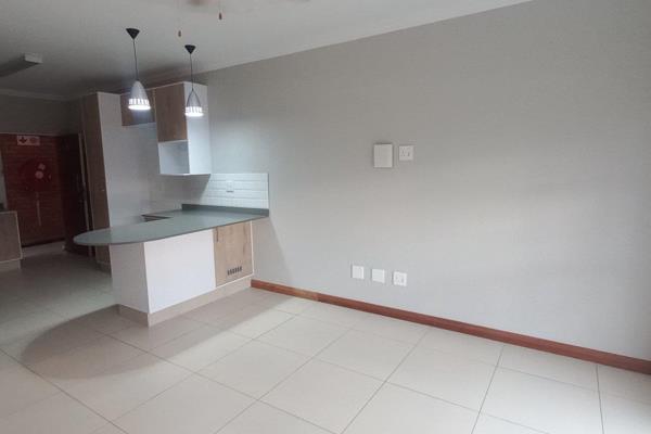 
Upmarket , secure complex,
2 Bedrooms 
1 Bathrooms 
Pre paid water and power 
Generator 
Pool 

First  Floor