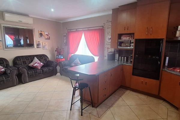 3 Bedroom townhouse situated in Rhodesdene.
Open plan kitchen and living area. The kitchen has build in cupboards with a stove and ...