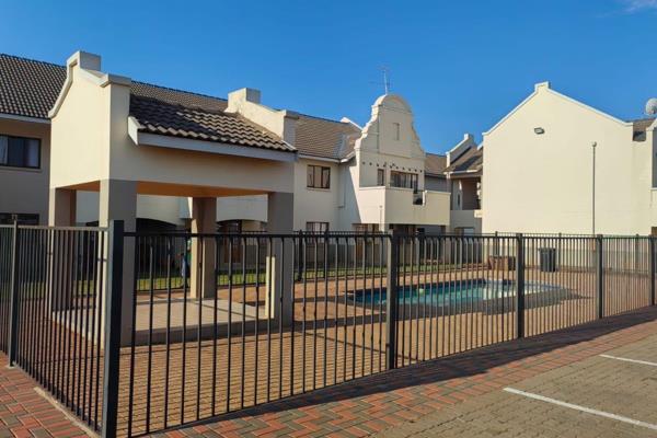 The property offers the following,
* 2 Bedrooms
* 2 Bathrooms
* Closed plan kitchen with ample cupboard space
* Spacious Living area
* Patio
* Double parking.
The complex is child friendly. It has 2 swimming pool and play ...